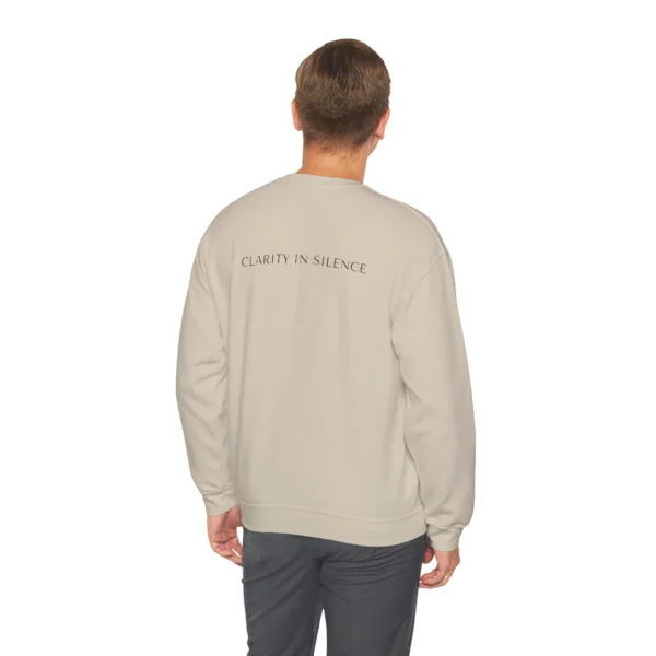 clarity in silence sweatshirt minimalist back design crewneck mindful zen gift for meditation