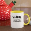 click choose love inspire calm kindness accent mug | positive affirmation coffee cup | mindful self care & kindness gift