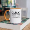 click choose love inspire calm kindness accent mug | positive affirmation coffee cup | mindful self care & kindness gift