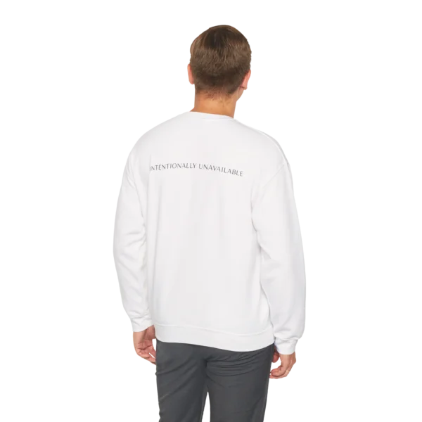 intentionally unavailable sweatshirt minimalist back design crewneck mindful zen gift for solitude
