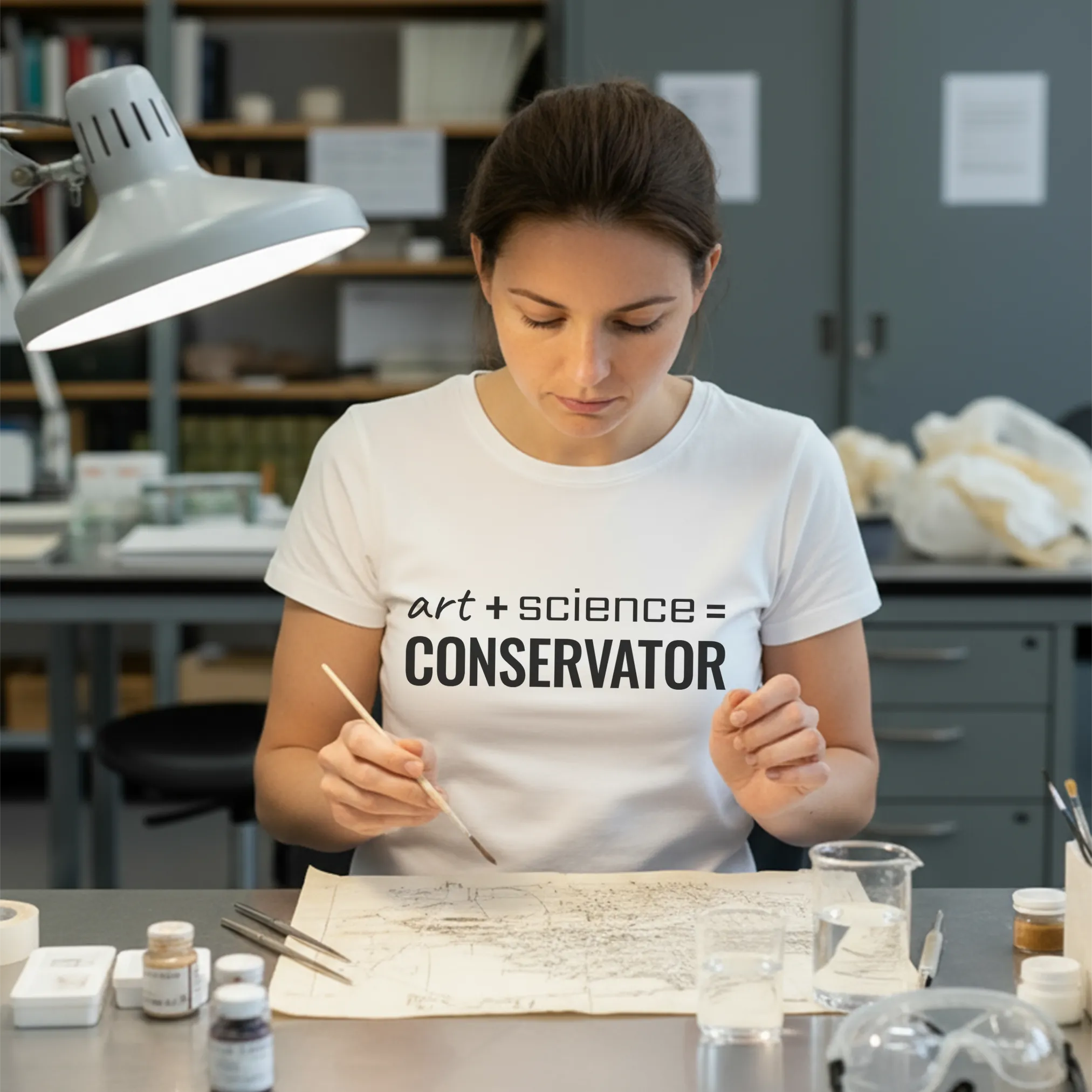 art plus science equals conservator t shirt